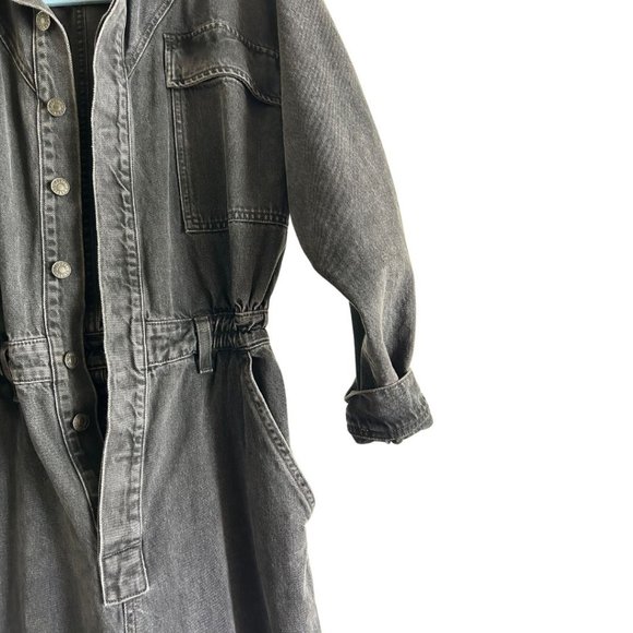 Agolde Vianka Denim Utility Button Up Jumpsuit Long Sleeve Size 6 Photogram - Picture 7 of 8